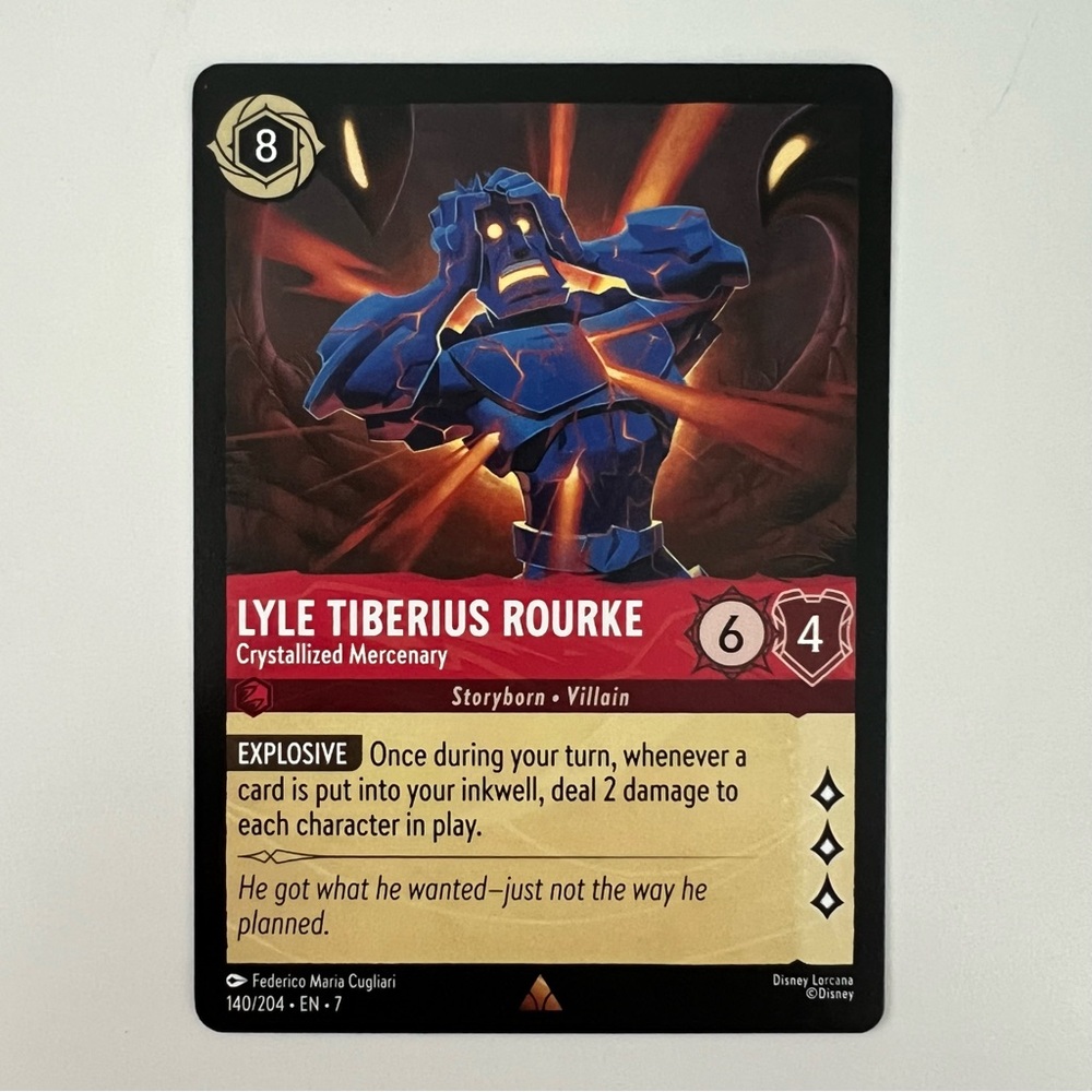 RARE Lyle Tiberius Rourke Lorcana Trading Card Game Archazias Island